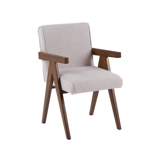 Joseline - Modern Beige Fabric + Walnut Dining Chair (Set of 2) / VGMA-MI-1233-DC-BGE