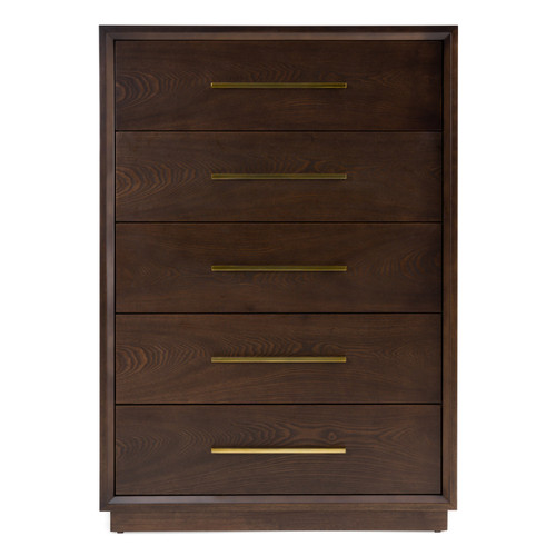 Manhattan - Contemporary Brown Oak and Gold Chest / VGMA-BR-127-CST-CRY