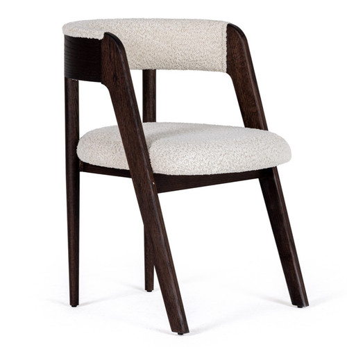 Vegas - Modern Cream Fabric + Walnut Oak Dining Chair (Set of 2) / VGME-VEGAS-CRM-DC