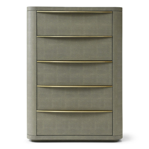 Lois - Modern Beige Shagreen + Brass Chest / VGVC-J2408-5H
