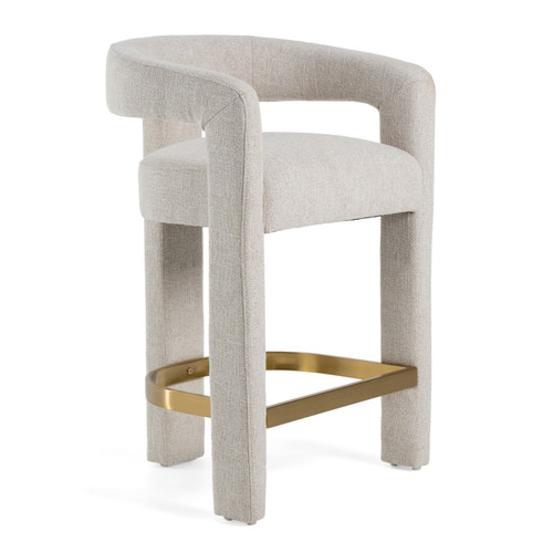 Adam - Modern Beige Fabric + Brass Counter Chair / VGMY-3713-26-BGE