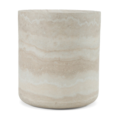Benji - Modern Faux Travertine Round End Table / VGIP-ST901