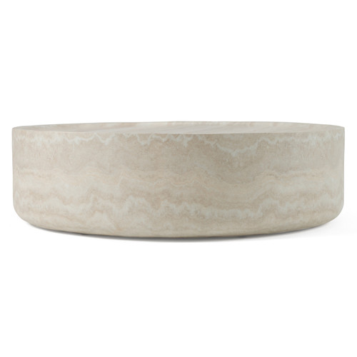 Benji - Modern Faux Travertine Round Small Coffee Table / VGIP-ST902
