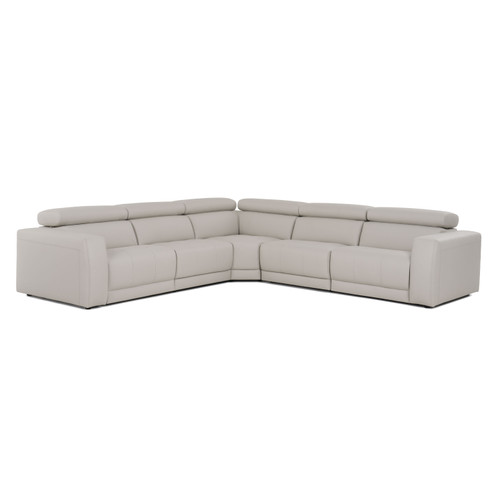 Dalton - Modern Italian Light Grey Leather Sectional + Recliners / VGDTDALTON-GREY-SECT