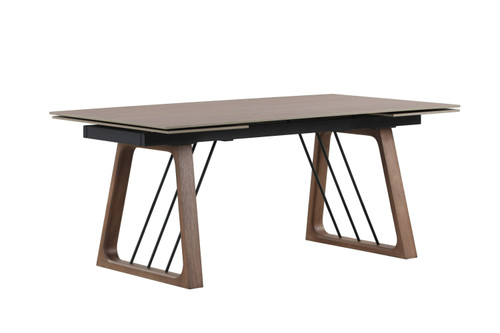 Emmond - Mid-Century Modern Ceramic + Walnut Extendable Dining Table / VGDW-DW3008-08-WAL