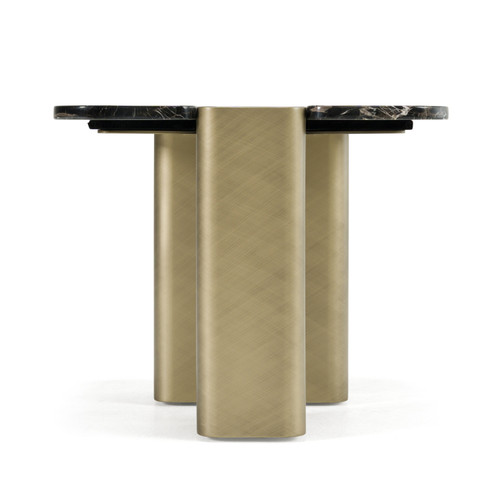 Quest - Modern Black Rose Marble + Antique Brass End Table / VGFA-CT2017