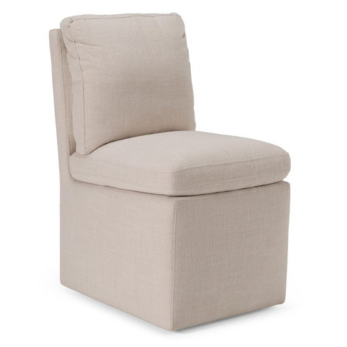 Adrian - Modern Beige Fabric Dining Chair w/ Castor Wheels / VGKK-KF-Y1066-BGE