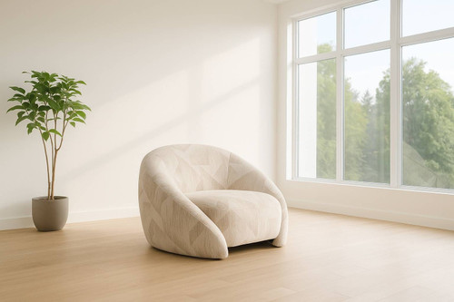 Gentle - Modern Beige Pattern Fabric Accent Chair / VGOD-ZW-24037-CHR-BGE