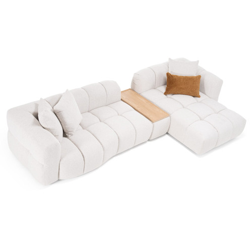 Freya - Modern Beige Fabric Sectional w/ Console / VGOD-RD-047-BGE