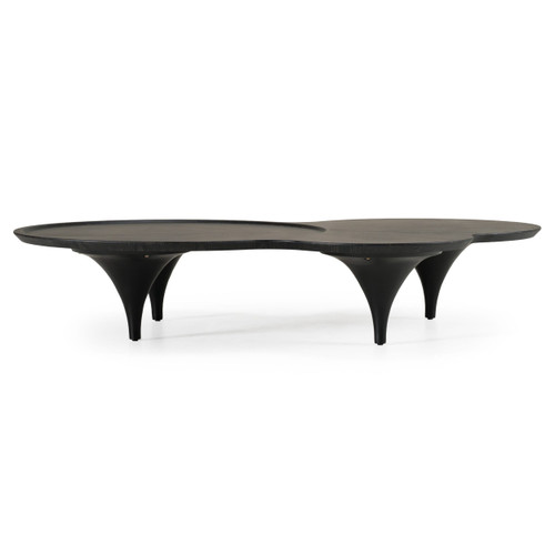 Beulah - Modern Free Form Black Ash Coffee Table / VGOD-LZ-319C-BLK