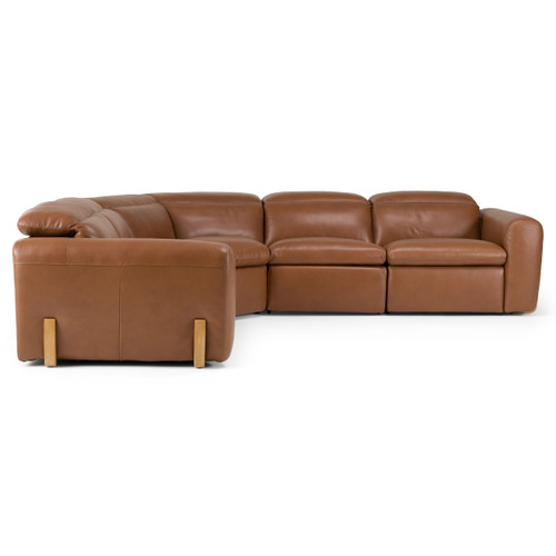 Conrad - Modern Brown Leather Sectional Sofa with 3 Recliners / VGKV-KM.856-BRN
