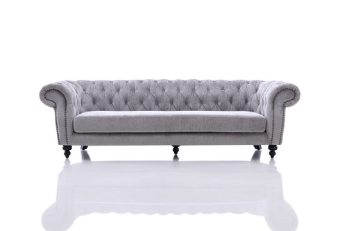 Alexandrina Grey Tufted Velvet Sofa / VG2T0892-SOFA-GRY