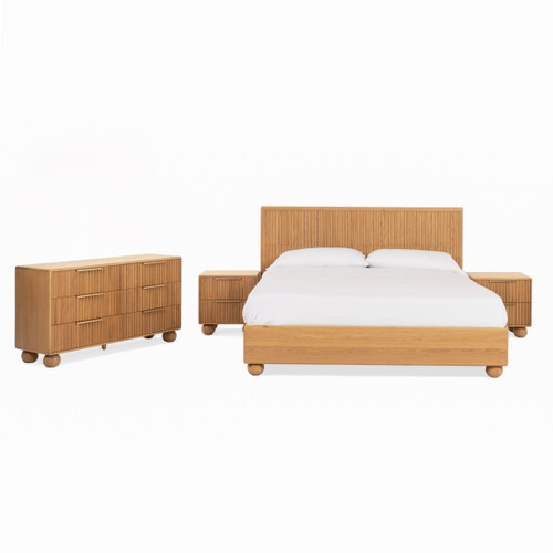 Queen Modrest Winters - Modern Natural Oak 4-Piece Bedroom Set / VGWD-EMILIO-4PC-SET-Q