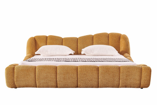 Queen Modrest Janine - Modern Camel Fabric Bed / VGEV-A168-CML-Q