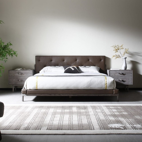 Eastern King Modrest BD2406 - Sample - Brown Vegan Leather Bed / VGVC-BD2406-EK