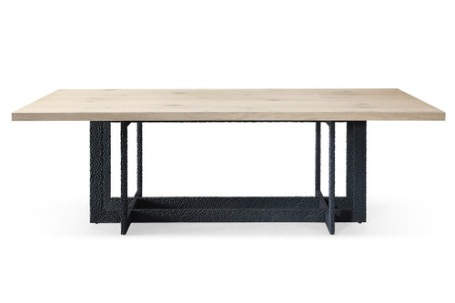 T8963 - Sample - Natural Oak + Black Metal Dining Table / VGVC-T8963