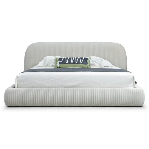 Eastern King Hortman - Modern Off-White Fabric Bed / VGVC-BD2503-BED-EK