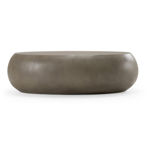 Denny - Modern Grey Concrete Large Oval Coffee Table / VGGR-675486-GRY