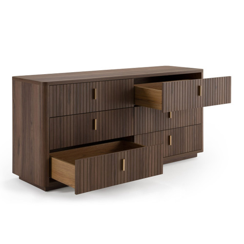 Roma - Modern Walnut + Gold Dresser / VGAN-ROMA-DRS-WAL