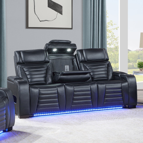 Ephron Power Motion Sofa W/Dropdown Table, Wireless Charging, Reading Light, Power Headrests & LED / LV06080