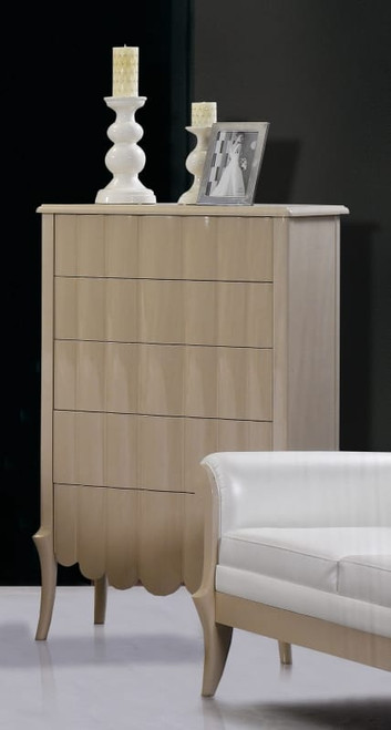Waterfall Transitional Beige 5-Drawer Chest / VGSLE-WATERFALL-CHEST