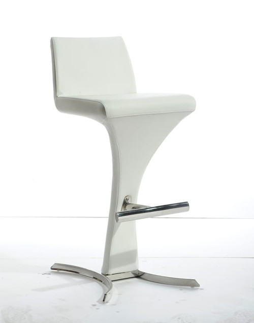 Ascella Modern White Leatherette Bar Stool / VGOBA99-P-WHT