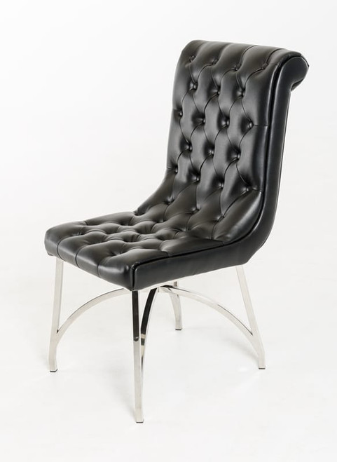 Silvie Modern Black Leatherette Dining Chair / VGVCB8351-BLK