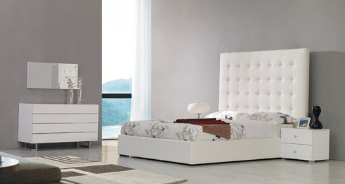 Lyrica - White Leatherette With Crystals Bed / VGKCLYRICAWHT-CRY