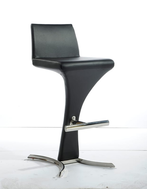 Ascella Modern Black Leatherette Bar Stool / VGOBA99-P-BLK