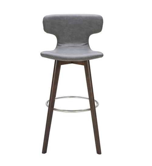 Zach Mid-Century Dark Grey Eco-Leather Bar Stool / VGKKY1252-DKGRY