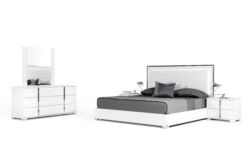 Queen Modrest San Marino Modern White Bedroom Set / VGACSANMARINO-SET-Q