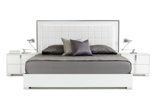 Queen Modrest San Marino Modern White Bed / VGACSANMARINO-BED-WHT-Q