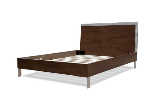 Eastern King Nova Domus Conner Modern Dark Walnut & Concrete Bed / VGAN-CONNER-BED-DK-EK