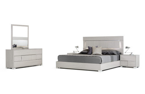 California King Modrest Ethan Italian Modern Grey Bedroom Set / VGACETHAN-SET-GRY-CK