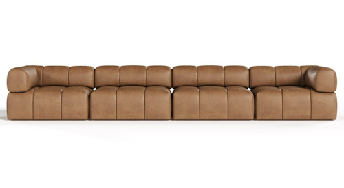 Everest - Modern Brown Leather Modular Sectional Sofa-4-Piece Sectional / VGOD-ZW-23118-MOD-4-Piece Sectional