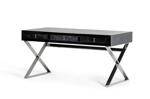 Congress Transitional Black Crocodile Desk / VGUNAS706-150-BLK