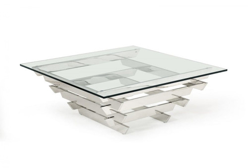 Upton Modern Square Glass Coffee Table / VGVCCT869