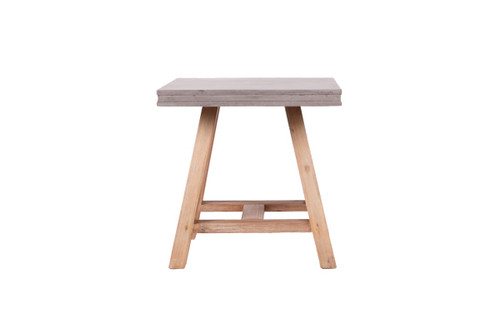 Civic Modern Concrete & Acacia End Table / VGNXEFFECT08-END