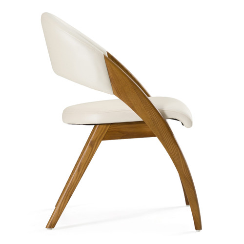 Lucas Mid-Century Cream & Walnut Dining Chair / VGCSCH-16029-CRM