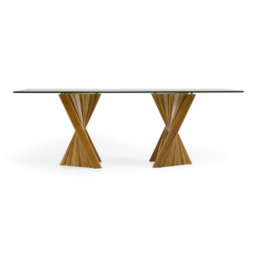 Corbin Mid-Century Walnut & Glass Dining Table / VGCSDT-1571
