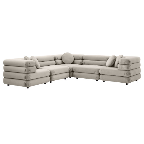 Jubilee 5-Piece Modular Performance Velvet Sectional Sofa by Modway / EEI-7005