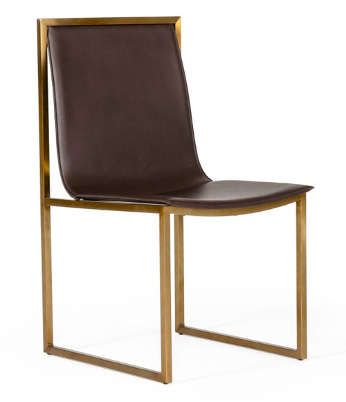 Dalton - Modern Brown Leatherette Dining Chair (Set of 2) / VGGMDC-305-DC