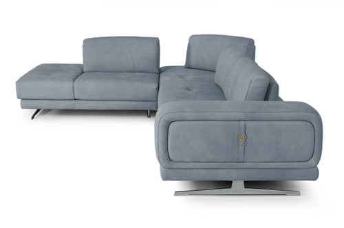 Mood - Contemporary Blue Leather Left Facing Sectional Sofa / VGCCMOOD-SPAZIO-BLUE-LAF