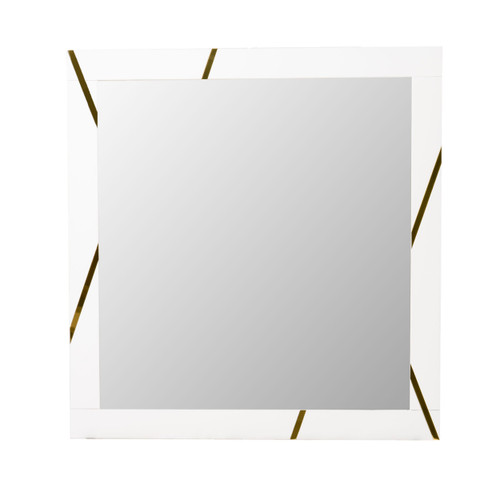 Nixa - Modern White & Gold Mirror / VGVCJ1909-MIR