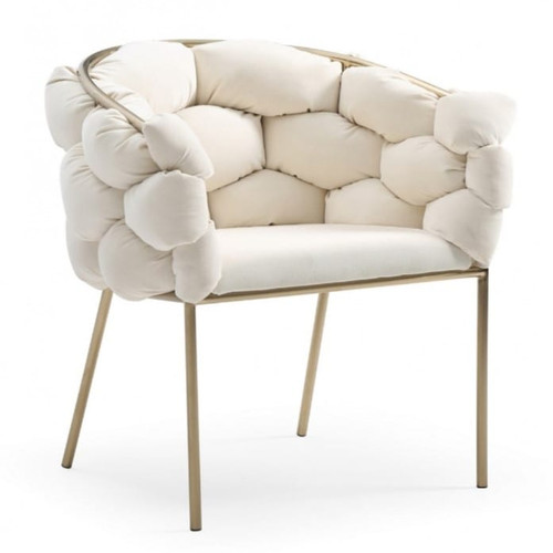 Debra Modern Off-White Fabric Dining Chair / VGVCB202-WHT