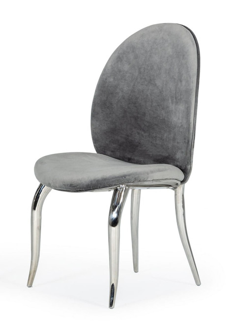 Vince - Glam Grey Velvet Dining Chair Set of 2 / VGZAY622-GRY