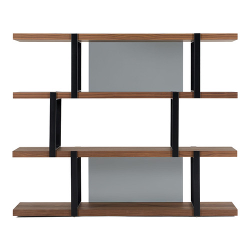 Brewer - Modern Walnut & Black Bookshelf / VGBBMQ2001SF-BLK