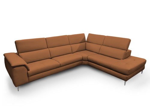 Viola - Italian Contemporary Cognac Leather Right Facing Sectional Sofa / VGCCVIOLA-KIM-COG-RAF-SECT