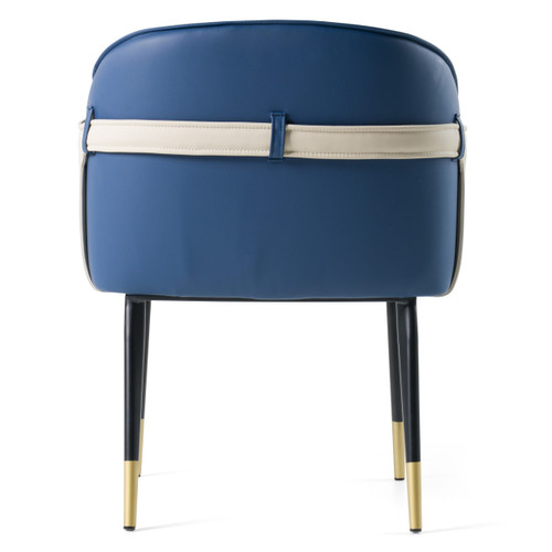 Calderon - Blue & Beige Vegan Leather Dining Chair / VGVCB065-BLU-DC
