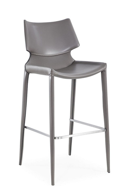 Hayes Modern Grey Eco-Leather Bar Stool (Set of 2) / VGHR5408B-GRY